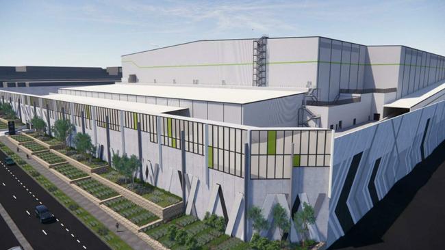 Artist impressions of the proposed Woolworths distribution centre at Wetherill Park.