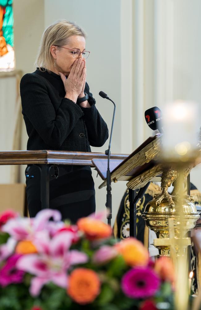 Sussan Ley delivered the eulogy honouring her late mother Angela Braybrooks. Picture: Simon Dallinger/ NewsWire