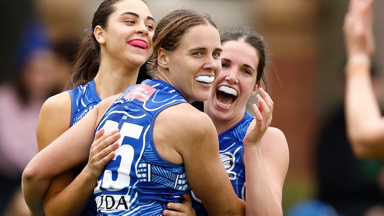 AFLW star Jasmine Garner has recommitted to North Melbourne until the end of 2027. Picture: Michael Willson / Getty Images