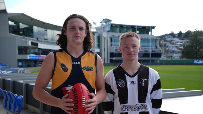 Sorell's Brock Daniels and Claremont's Blake Wood will meet in the SFL Community League’s round 8 clash. Picture: Jacob Doole