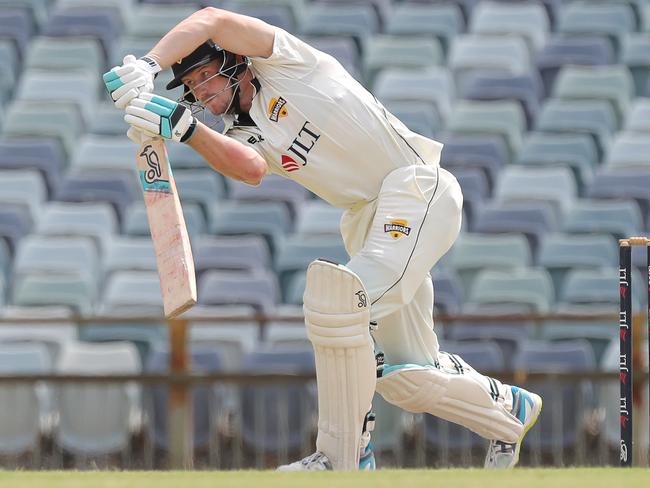 Cameron Bancroft bats for Western Australia after serving out his suspension. 