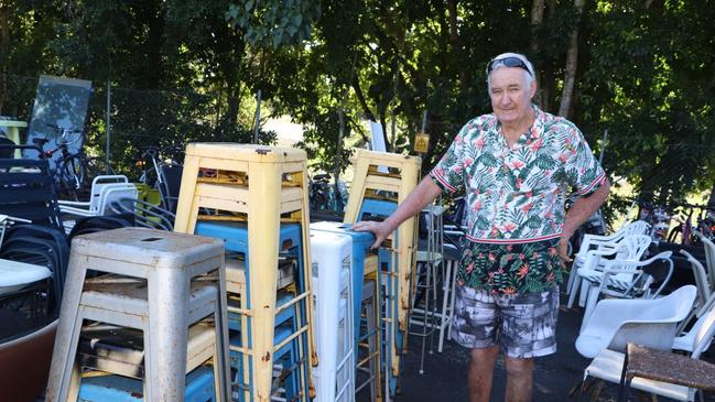 Retired builder Terry Downes inspects items at Tweed JUNKtion for restoration and resale.