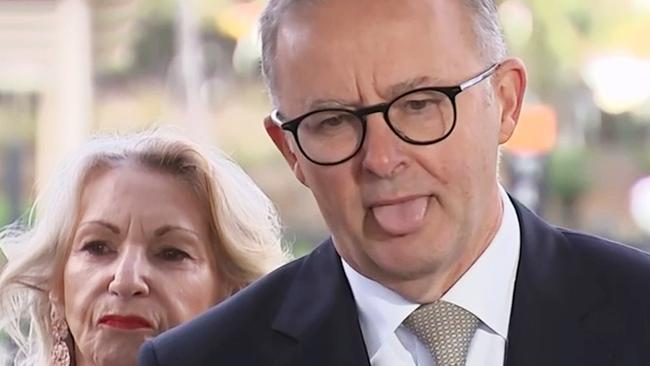 Labor leader Anthony Albanese came unstuck during a visit to Launceston, Tasmania on his first stop of the federal election campaign. Photo: Sky News