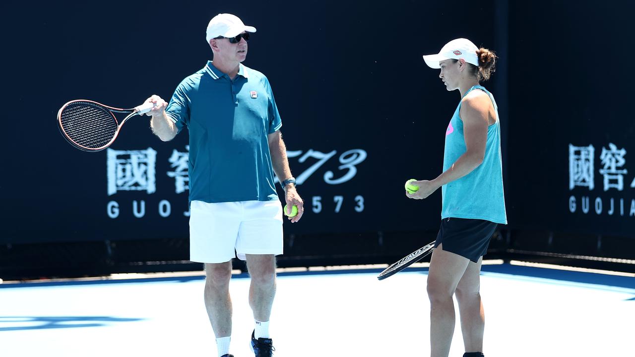 Ash Barty and coach Craig Tyzzer. Photo by Mark Metcalfe/Getty Images