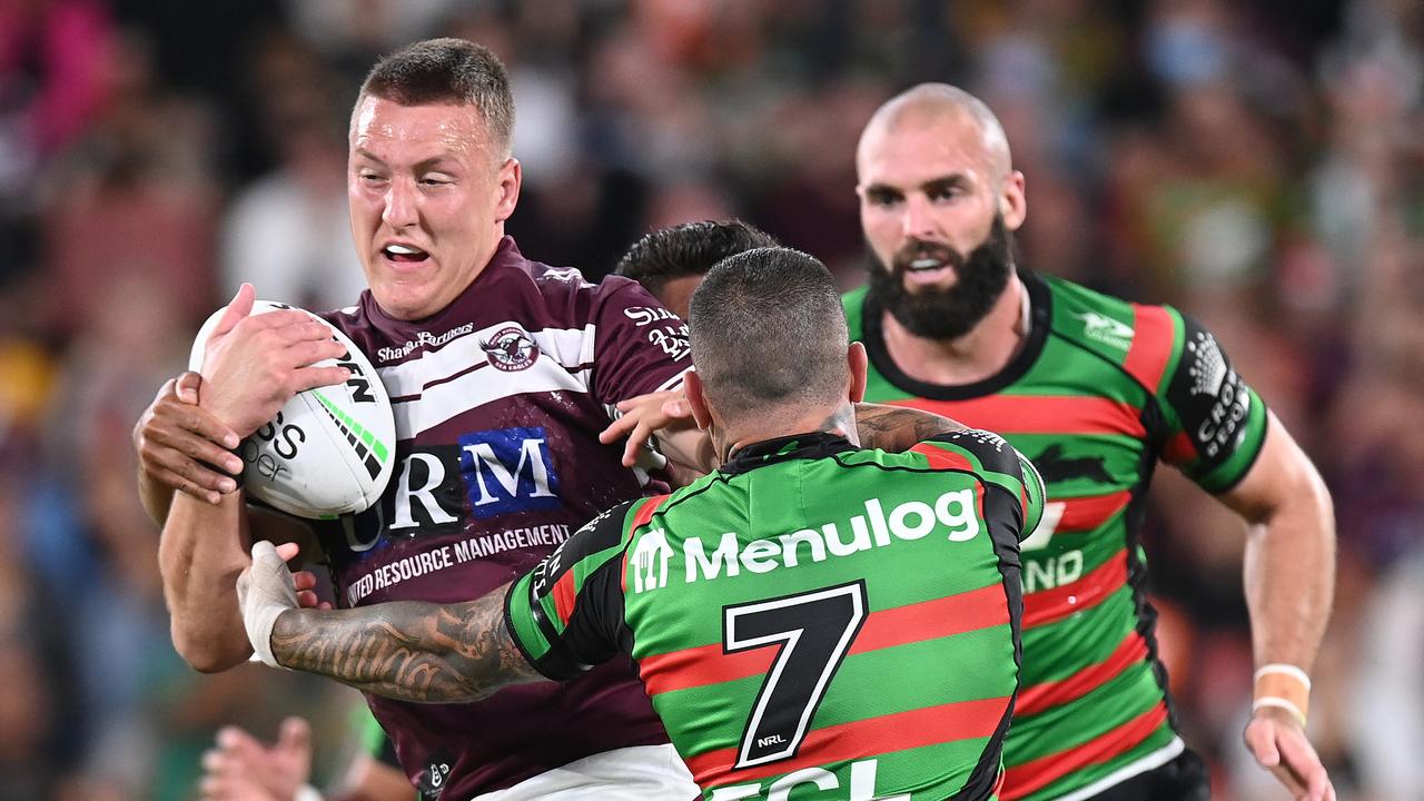 Sean Keppie takes the ball up before being concussed. Picture: Getty Images