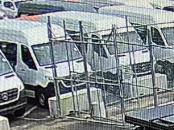 CCTV stills released by police investigating theft of 45 vehicles from a Port Melbourne car yard.