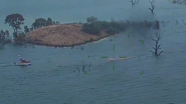 Police vision of the rescue at Lake Eildon. Picture: Victoria Police