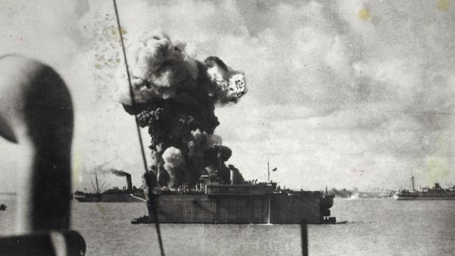 The USS Peary was sunk in the Japanese bombing raid of Darwin on February 19, 1942.