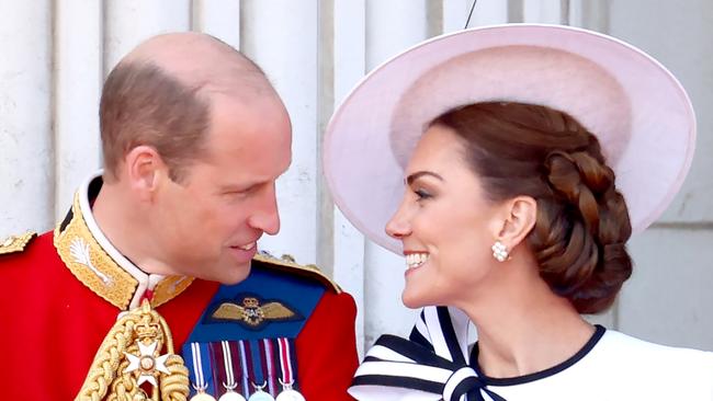 Prince William, Prince of Wales and Catherine, Princess of Wales on the balcony during Trooping the Colour at Buckingham Palace on June 15. (Photo by Chris Jackson/Getty Images)