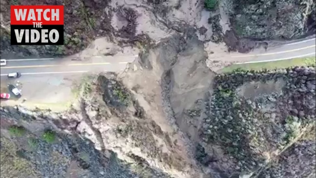 Californias Highway 1 Section Of Road Collapses Into Ocean Video Daily Telegraph
