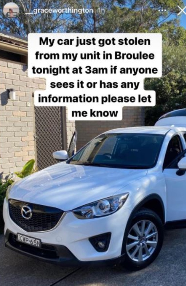 A Broulee resident had their car stolen in Broulee. Picture: Facebook.