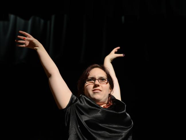 Allycia Staples performing at the High Court Musical at the Maleny Community Centre in 2015. Picture: Gina Gale