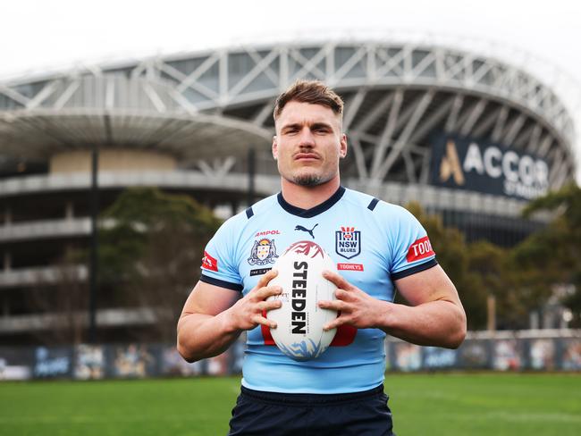 Angus Crichton has once again proved why he’s one of rugby league’s good guys after donating a Blues jersey to a struggling fan. Picture: Rohan Kelly