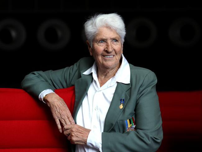 Portrait of legendary Australian Olympian Dawn Fraser at the Australian Olympic Committee One Year to Go to the Tokyo 2020 Olympic Games event. Picture. Phil Hillyard