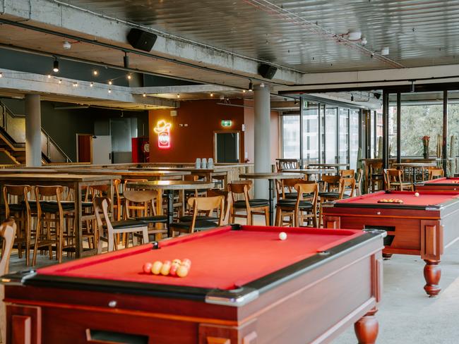 Pool tables inside the new Moon Dog venue. Picture: Arianna Leggiero