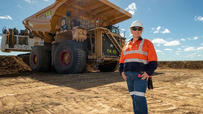 Dispatch controller Carley McLean working at the Carmichael Mine in Central Queensland.