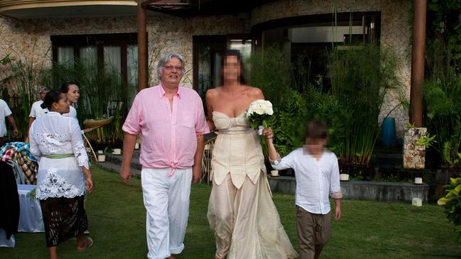 Ric Blum beside his daughter at her Bali wedding in 2011.