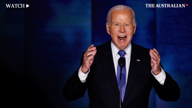 US President Joe Biden in tears during DNC speech