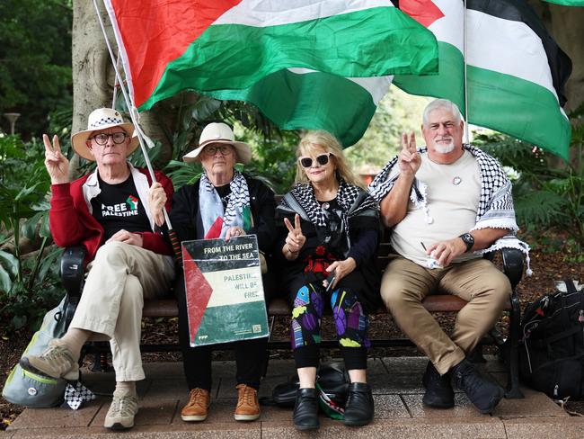 Friends Neil Dand, Jacki Dand, Jenny Lloyd and Paul Caleo from the Hawkesbury have been attending the rallies for more than a year. Picture: Ted Lamb