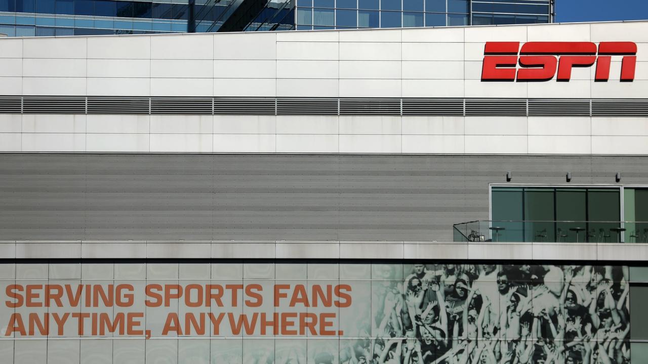 The ESPN logo and building are shown in downtown Los Angeles. PHOTO: REUTERS