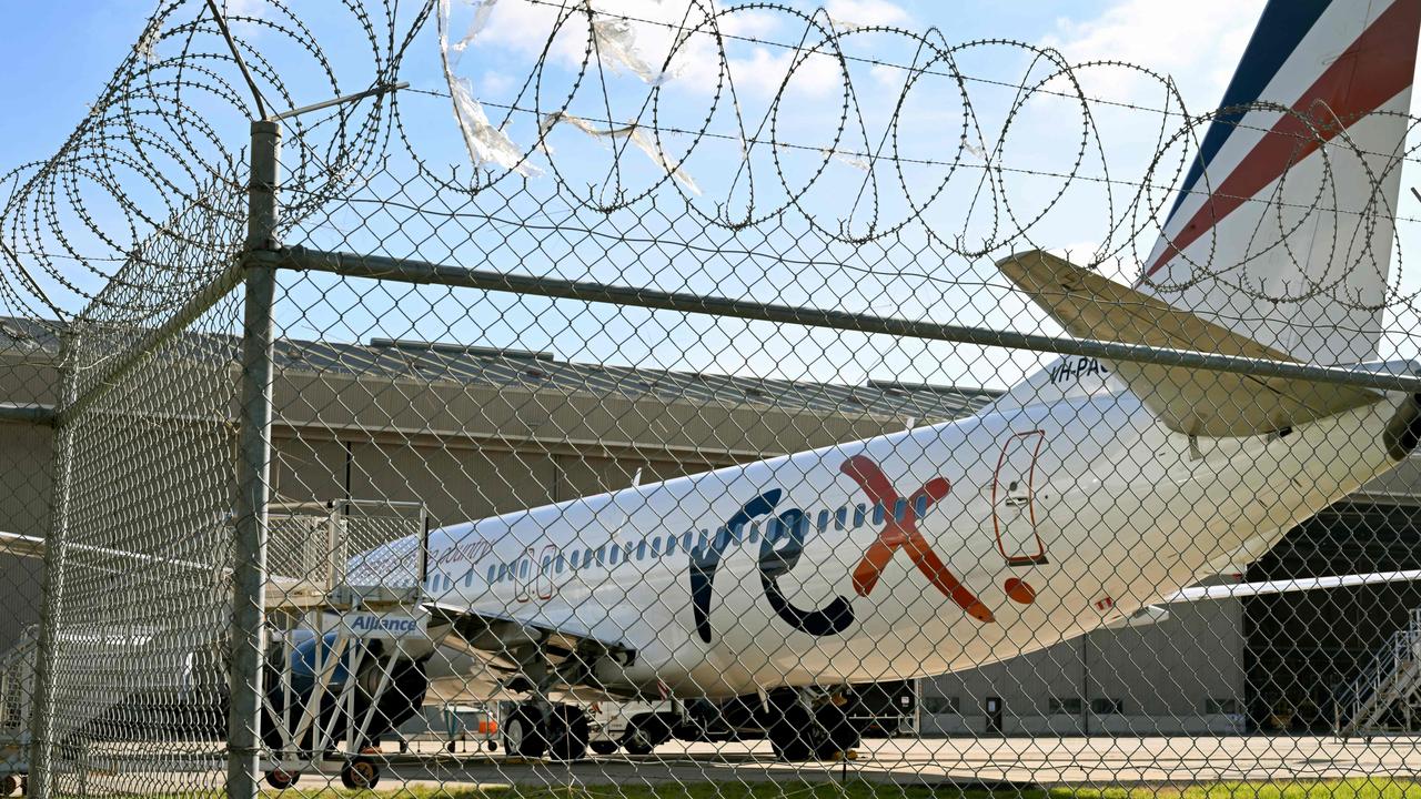 A Rex Airlines Boeing 737 sits on the tarmac at Melbourne's Tullamarine Airport. Picture: William West-AFP