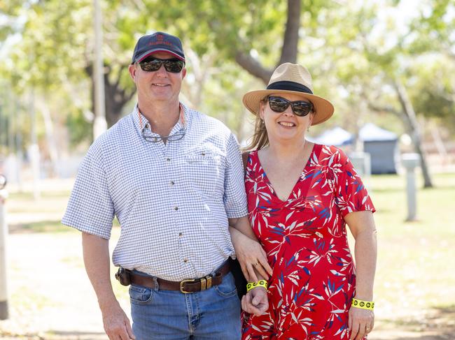 Darren and Carolyn Rutley at the Katherine Races 2022. Picture: Floss Adams.