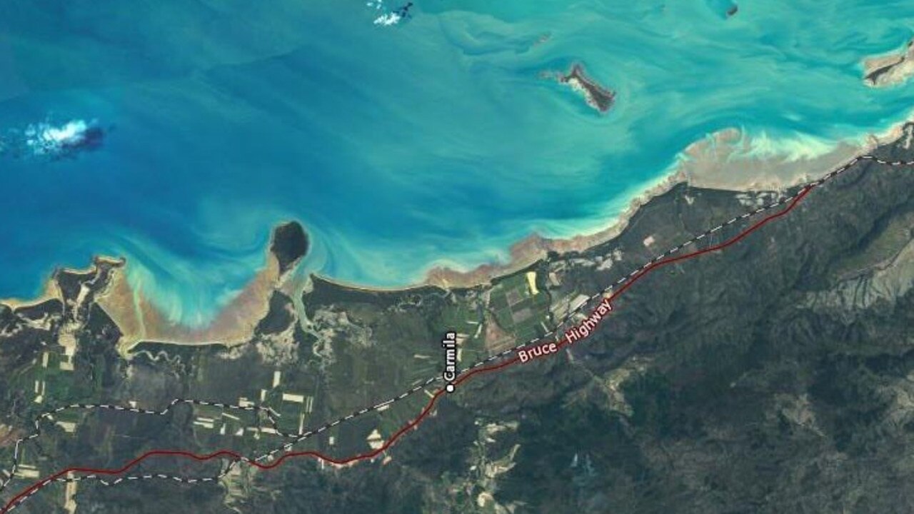 A satellite view of the Carmila coast