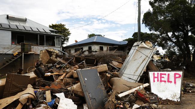 A home on Elliott Rd in South Lismore after the terrifying floods. Picture: Jonathan Ng