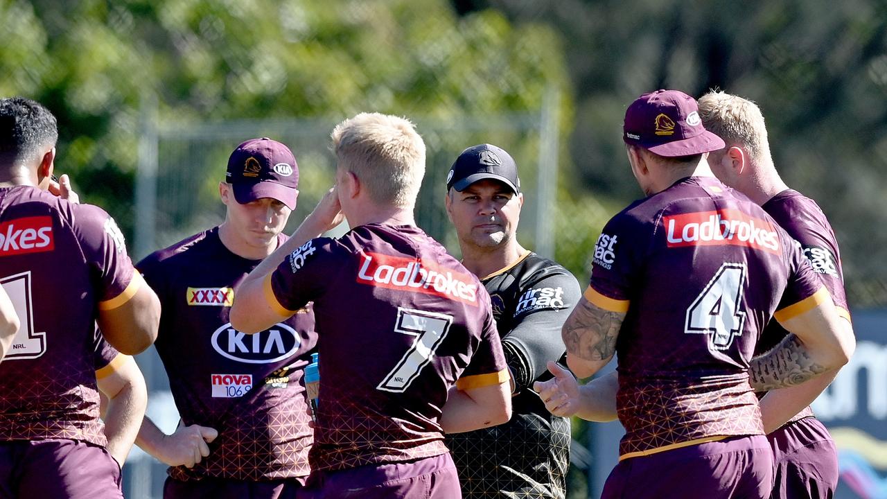 Broncos coach Anthony Seibold is struggling to get the best out of his players. Picture: Bradley Kanaris/Getty Images