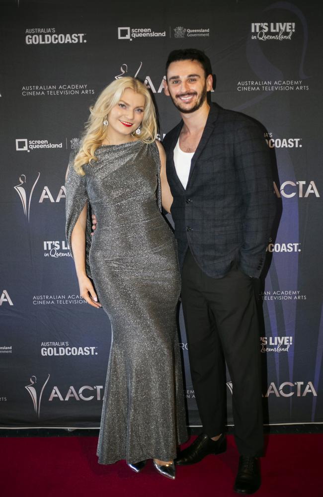 Belinda Love and Andrew Jansen at AACTA Oscars Screening at the Home of the Arts, Gold Coast. Picture: Jessie Jean