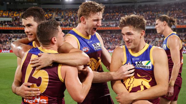 The rising Lions are feeling the love in Brisbane. Picture: AFL Photos/Getty Images