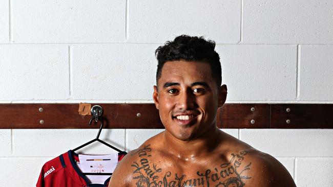 Sef Fa’agase with his tattoo to remind him of his mum. Photo: Annette Dew.