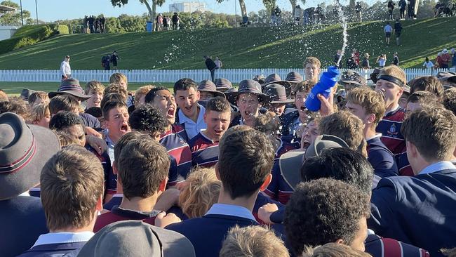 The Southport School celebrating their win.