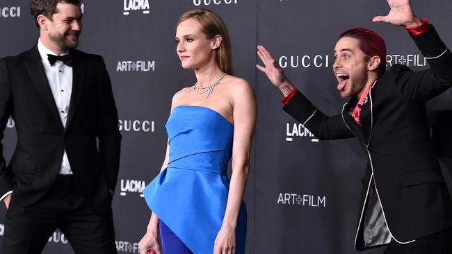 Joshua Jackson, Diane Kruger and Jared Leto attend LACMA 2015 Art+Film Gala at LACMA on Saturday, Nov. 7, 2015, in Los Angeles. (Photo by Jordan Strauss/Invision/AP)