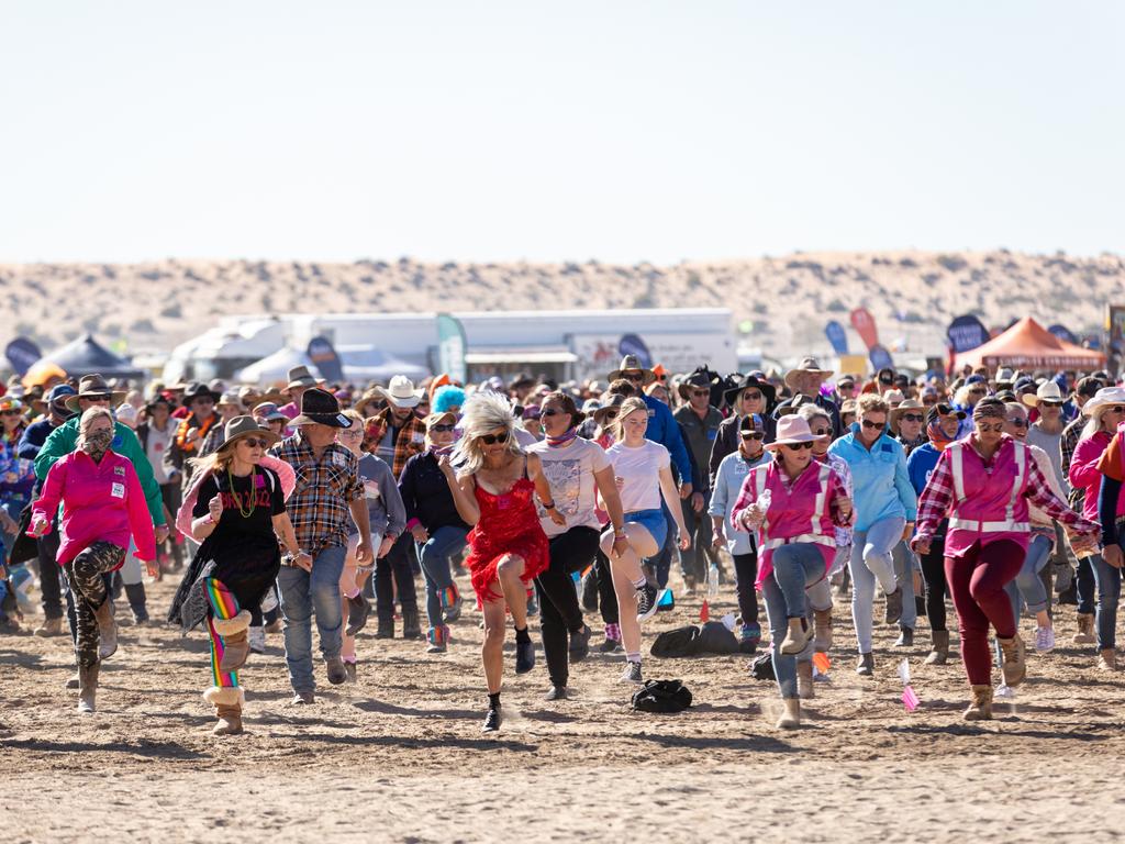 A new world record was set in the heartland of outback Australia at last year’s Birdsville Big Red Bash. Picture: Matt Williams