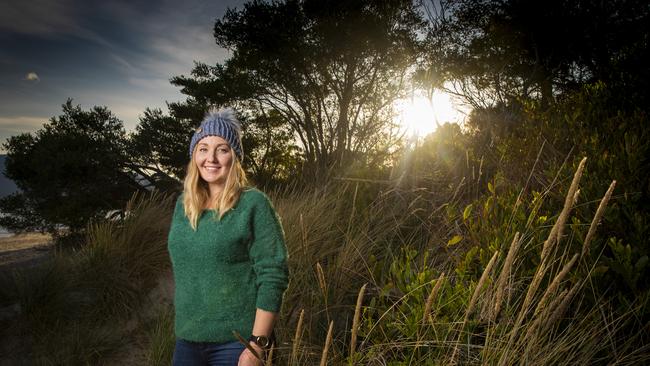 Kirsty Willson has a business selling beanies. Picture: LUKE BOWDEN