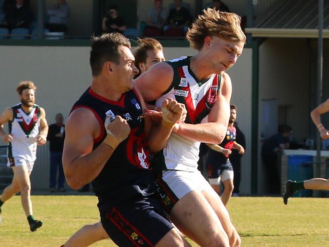 Action from the Uraidla v Blackwood HFL match on Saturday. Picture: Fi Zevenboom