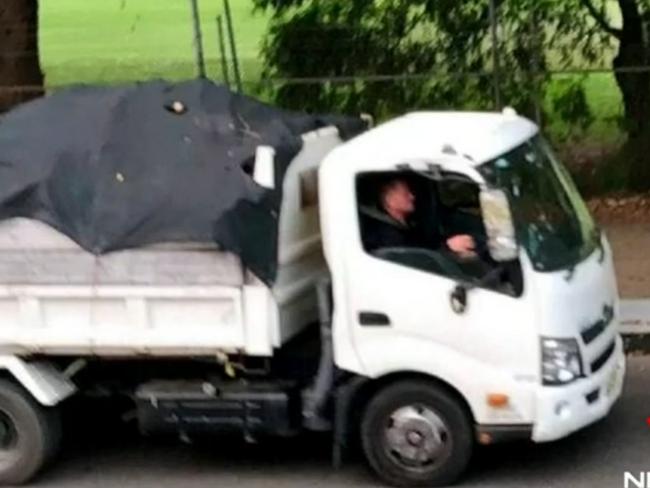 An allegedly drunk truck driver has left a trail of damage and asbestos strewn over cars after crashing into several vehicles in Sydney's Cronulla. Picture: 7News