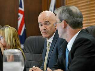 The current CEO and Mayor of Gympie council, Bernard Smith and Mick Curran. Picture: Renee Albrecht