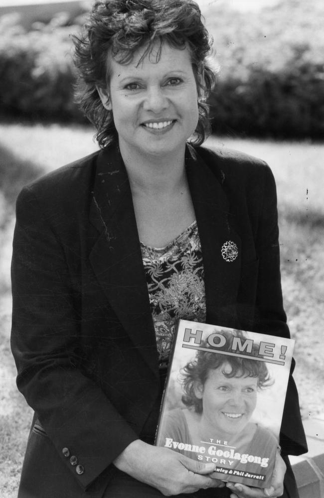 Evonne Cawley promoting her autobiography in 1993.