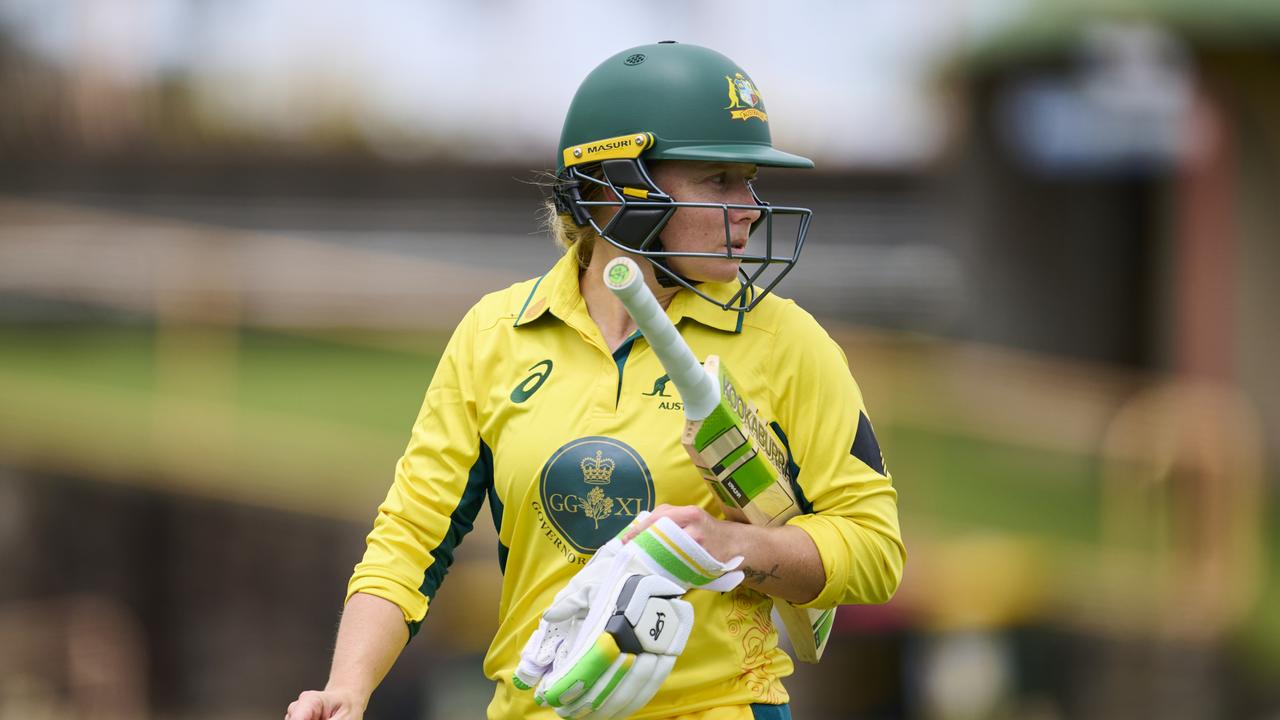 Alyssa Healy batted brilliantly before rain robbed her of the chance to keep against England. Picture: Brett Hemmings/Getty Images