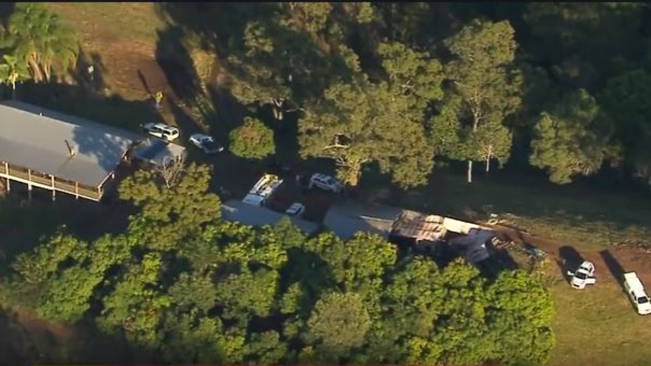 Two people died in the caravan fire at Upper Brookfield. Picture: 9 News