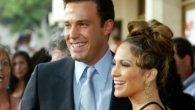 ennifer Lopez and actor Ben Affleck attend the premiere of Gigli. Picture: Kevin Winter/Getty Images