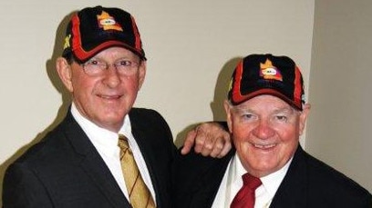 Former CEO of the CQ NRL Bid Denis Keeffe and chairman Geoff Murphy.