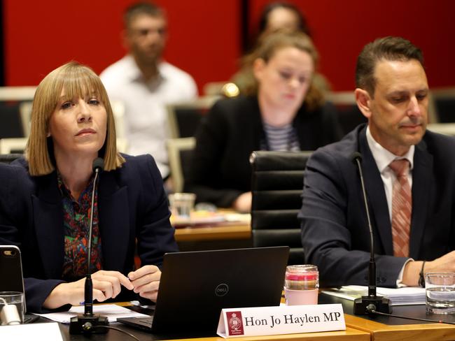 Embattled Minister for Transport Jo Haylen MP Minister for Transport pictured during the transport budget estimates hearing at NSW parliament. Picture: NCA NewsWire