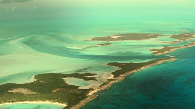 Aerial shots over the Bahamas.