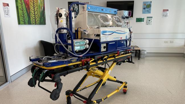 A new neonatal transfer cot shared by Mackay Base Hospital and Mater Private Hospital will help care for premature and sick infants. Photo: Zoe Devenport