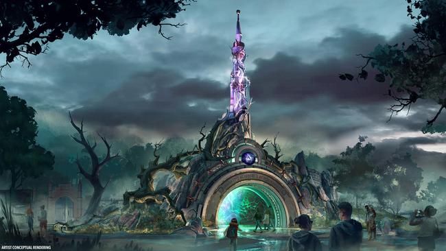 This is the Dark Universe portal. Those who go through will be met by reimagined Universal monsters. Photo: Universal Epic Universe