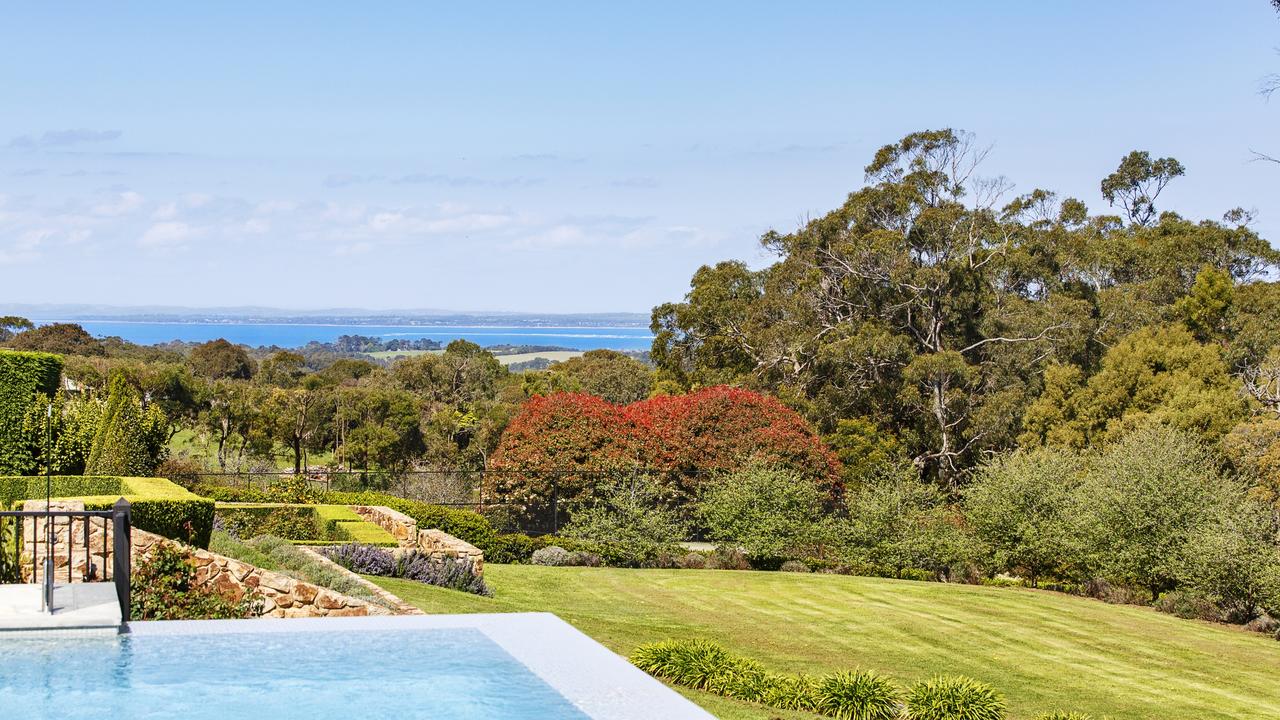 The property has bay views across to Phillip Island.