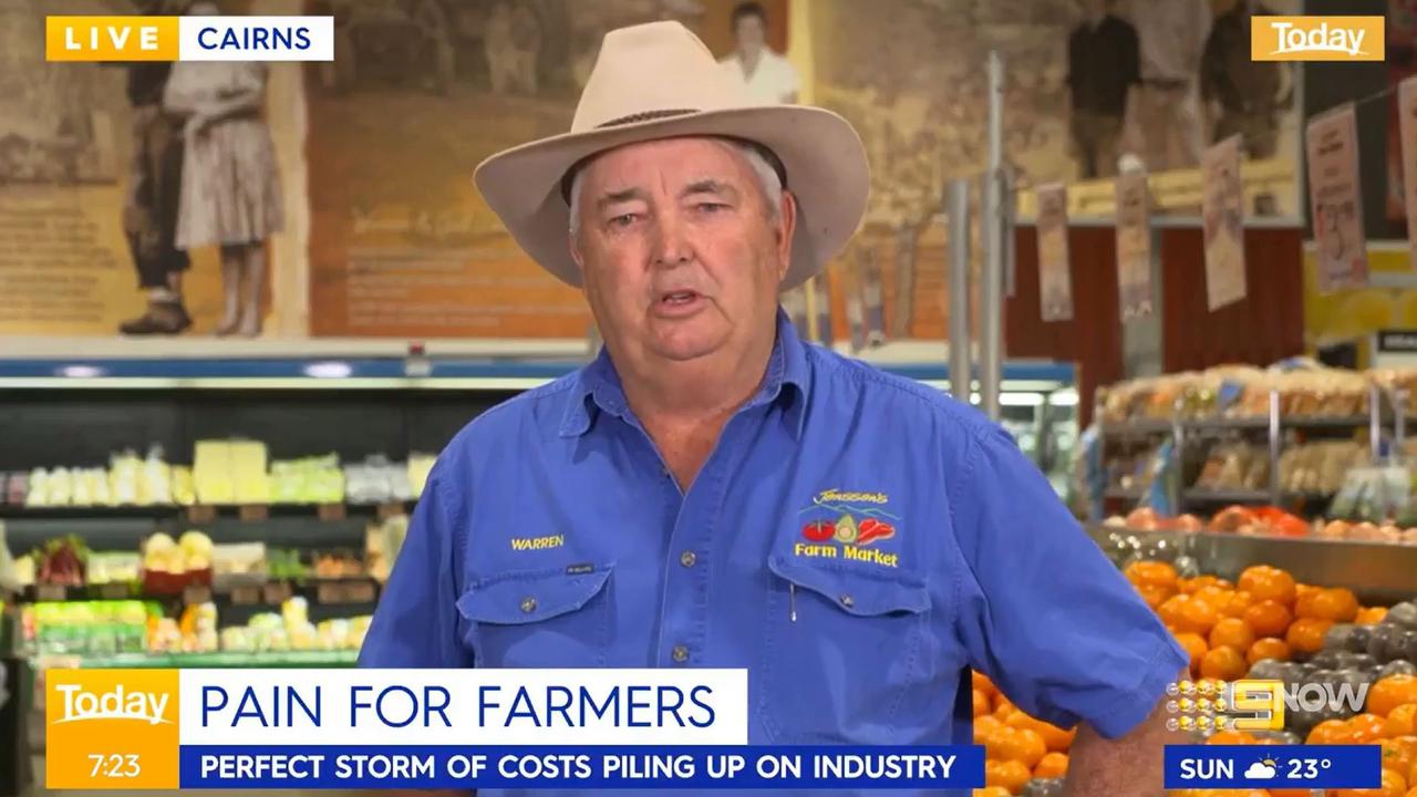 Farmer Warren Jonsson became emotional as he talked about the impact the wage rise would have on the industry. Credit: 9NEWS Today